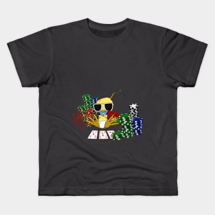 Grumpy Chicken Poker Player Kids T-Shirt